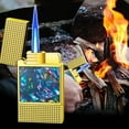 thumbnail image 4 of Black Direct Flame Windproof Refillable Metal Lighter With Elegant Open Flame Design For Outdoor Use Camping Bbq Picnic Igniter Household Gadget Gift For Men, 4 of 7