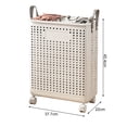 thumbnail image 2 of solautey Rolling Plastic Collapsible Laundry Basket Cube Storage Bin Box Organizer with Wheels Handle Durable Ventilated Foldable Hamper for Bedroom Dirty Clothes Large Capacity, 2 of 7