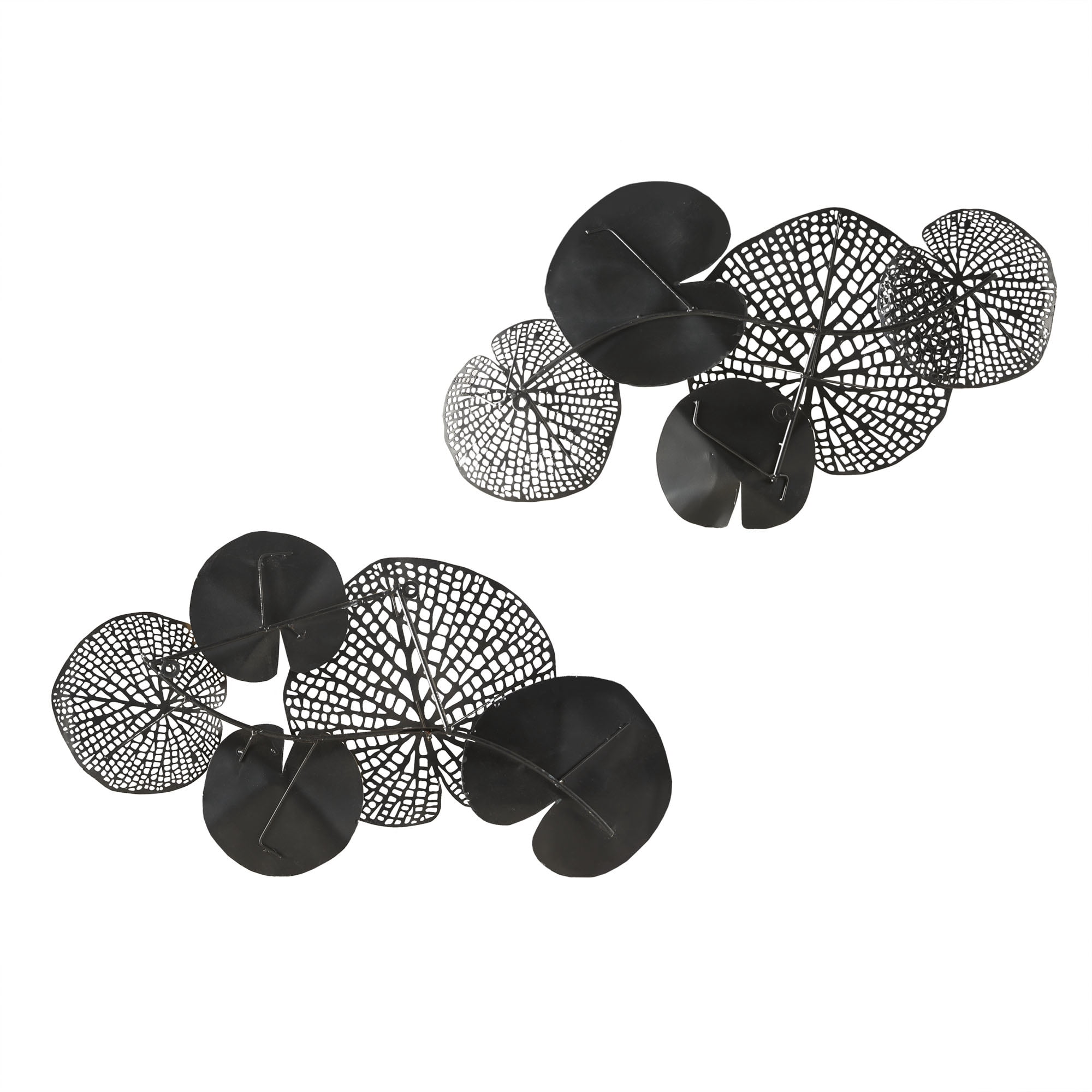 MAYEERTY Multi-Colored Lily Pad Leaves 2-Piece Metal Wall Decor Set