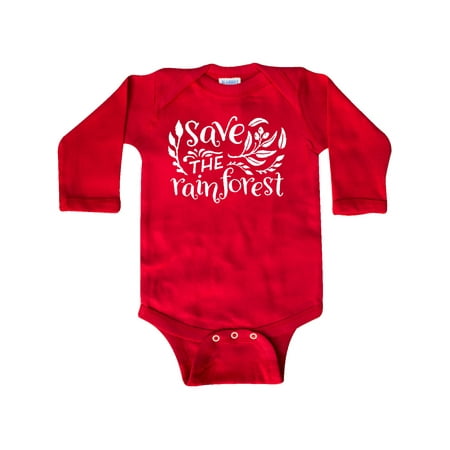 

Inktastic Save the Rainforest with Leaves Gift Baby Boy or Baby Girl Long Sleeve Bodysuit