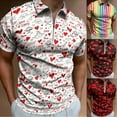 thumbnail image 2 of YUEHUA Mens Valentine's Day Polo Shirts Quick Dry Short Sleeve Heart Print Golf T Shirt Performance Moisture Wicking Casual Workout, 2 of 7