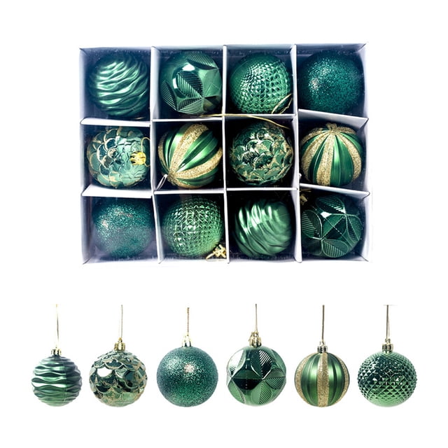 Navidad Bola Adorno Colgante Fiesta En Casa Adorno Decoración Colorida Bola De Navidad 12 Unids/Set 60Mm Árbol Advancent HA025731-06