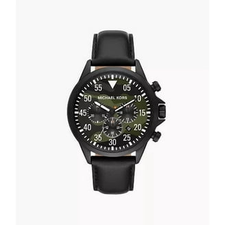 Michael Kors Men's MK8334 Black Dial Black Tire-Tread Gage Strap