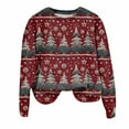 thumbnail image 4 of Kaprioy Christmas Sweatshirts for Women Cute Funny Santa Claus Sleigh Holiday Graphic Shirt Loose Casual Fall Fashion Pullover Tops Red, S, 4 of 6