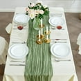 thumbnail image 2 of 6 Pack Sage Green Cheesecloth Table Runners 10ft Wide Gauze Boho for Bridal Shower Wedding Table Decorations, 2 of 7