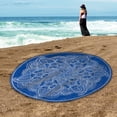 thumbnail image 2 of Indie Cotton Round Beach Towel by Blue Nile Mills , Teal, 2 of 6