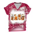 thumbnail image 2 of Fiudx Ofertas Relámpago Camiseta Estampada a La Moda para Mujer, Blusa de Manga Corta, Tops Informales con Cuello Redondo, 2 of 4
