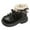 style-03 Black, variant on Gubotare Boots Kids Girls Toddler Ankle Boots Low Chunky Heel Side Zipper Cute Booties Little Big Kid Size 7 (Black,Infant 7)