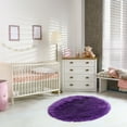 thumbnail image 2 of PiccoCasa Area Rug Faux Fur Carpet for Home, 2x2 Feet Round, Purple, 2 of 8