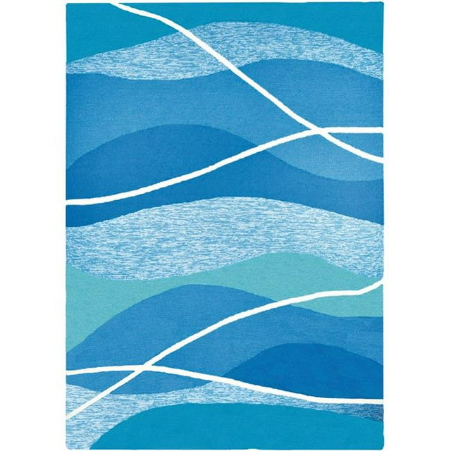 Homefires PP-HF045C 3 x 5 ft. Tranquility Bay Indoor Outdoor Area Rug, Navy
