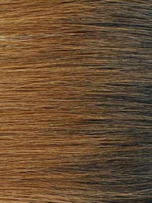 LUXLUXE Isadora Curly Body Waves 22.5 in Long Half Wig Half Cap Wig, Mix Human Hair and Synthetic Fibers, Copper Blonde to Black Blend
