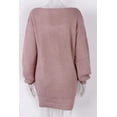 thumbnail image 5 of Boat Neck Long Sleeve Mini Sweater Dress - Stylish  Comfortable, 5 of 11