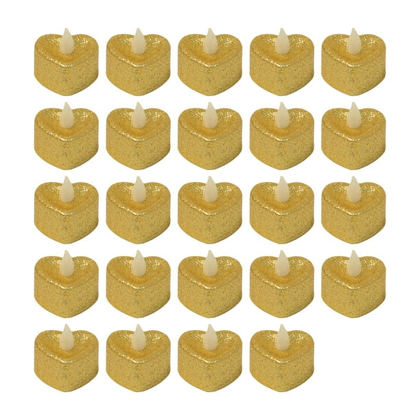 Decoraciones para San Valentín, adornos para San Valentín, regalos para San Valentín, 24 velas LED electrónicas con forma de amor, decoración para bodas y San Valentín, lámpara electrónica.