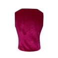 thumbnail image 5 of HXWCHs Women's Fashionable Sleeveless Solid Button Vest Casual top for Everyday Wear S Red, 5 of 5