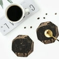 thumbnail image 4 of Honeii Starry Night Black Sheep Print Leather Coaster Set of 4, Ideal for Safeguarding Your Furniture from Drinks Spills and Effortless Cleanup-Octagon, 4 of 6