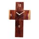 thumbnail image 1 of Reloj de pared, reloj silencioso, reloj decorativo moderno con forma de cruz pequeña, decoración del hogar, marrón, 1 of 9