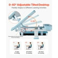 thumbnail image 3 of VEVOR Kids Study Chair and Desk Set, Study Desk and Chair for Kids with Table Lamp, Adjustable Height & 0-40° Tilted Desktop Kids Desk and Chair, Children Study Table for Bedroom & Study Room, Blue, 3 of 9