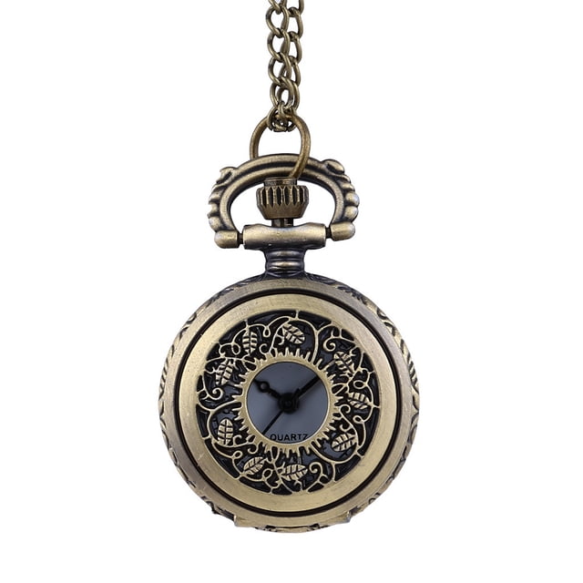 Rbaofujie Accessoires de Mode Hommes et Femmes Montre de Poche Couple Rétro Quartz Table Suspendue Table Commémorative Montre Freestyle Marron