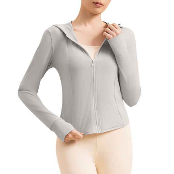 Generic Women's UPF 50 Sun Protection Hoodie Jackets Full Zip Long Sleeve Active Shirts for Outdoor Hiking Running