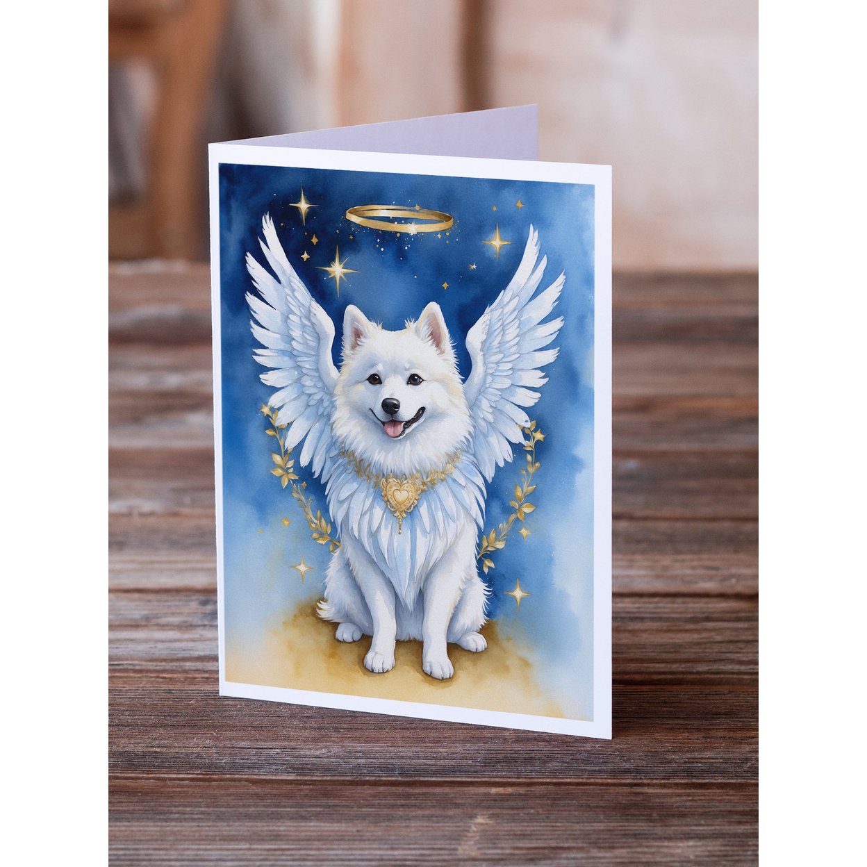 American Eskimo My Angel Greeting Cards Pack of 8 7 in x 5 in