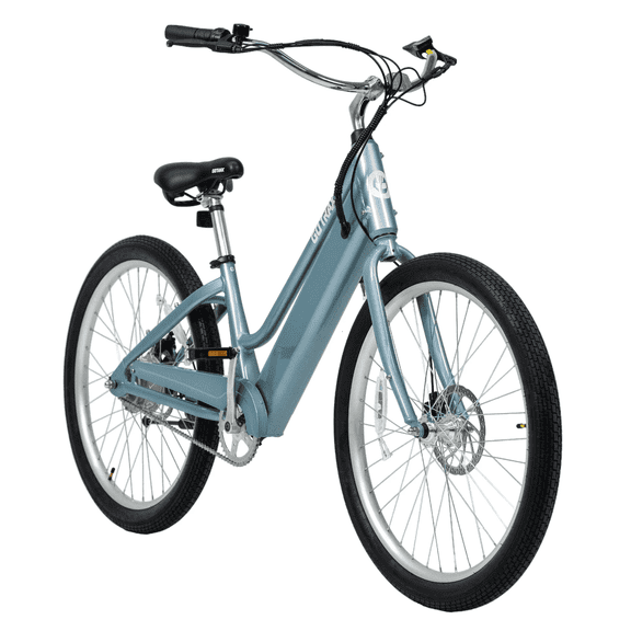 GOTRAX Shoreline 27.5" Women's Electric Beach Cruiser bikes , 350W Motor, 36V, Class 2, Up to 40 Miles, Adult, Blue