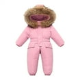 thumbnail image 2 of XIMIN Toddler 2Pcs Snow Suits Kids Down Jacket Winter Puffer Padded Snowsuit Girls Boys Faux Fur Hooded Coat +Snow Bib Pants Jumpsuits Waterproof Windproof Clothes, 2 of 9