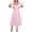 Pink, variant on Weardear Women's Casual Summer Midi Dress Puffy Short Sleeve Square Neck Smocked Tiered Ruffle Midi Dress