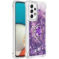 thumbnail image 4 of for Samsung Galaxy A53 5G Glitter Case with Ring Holder, Bling Sparkle Floating Liquid Soft TPU Cushion Fashion Girly Women Girls Clear Case Cover for Samsung Galaxy A53 5G  Purple, 4 of 7
