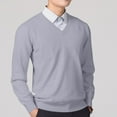 thumbnail image 3 of Jalioing V Neck Dressy Sweaters for Men Fall Winter Casual Long Sleeve Solid Sweater Tops Classic Knit Shirts, 3 of 4