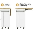 thumbnail image 6 of Blotout 55" Rolling Kitchen Island Cart with Drop Leaf Breakfast Bar, Rubber Wood Top – on Wheels with Drawer, Storage Cabinet, Spice & Towel Rack, 6 of 7