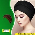 thumbnail image 3 of Turbante sólido de moda cómoda única capa transpirable de la cabeza de la cabeza envuelve los sombreros del capo del pelo para las mujeres para las mujeres Café Eigraketly AP008796-04B, 3 of 6