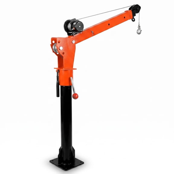 Muweixin Industrial Grade Truck Mounted Hoist, 1100 lbs Lift Capacity 3500 lbs 12v Winch Crane, Alloy Steel Retractable Arm for Shop Farm Heavy Lifting