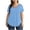 Light Blue, variant on Plus Size Tops for Women Casual Dressy Mesh Patchwork V Neck Short Sleeve Flowy Summer Blouse T-shirt (2XL, Pink)