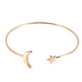 thumbnail image 1 of Women's open bracelet, copper plated, with moon and star decoration (gold), 1 of 3
