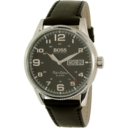 UPC 885997186506 product image for Hugo Boss Men's Pilot 1513330 Black Leather Quartz Watch | upcitemdb.com