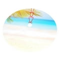 thumbnail image 3 of Kll 36" Christmas Tree Skirt Coconut Palm Tree On Beach Xmas Tree Skirts Mat For New Year Xmas Holiday Party Indoor Outdoor Home Decoration, 3 of 9