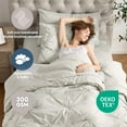 thumbnail image 3 of Virtu Twin XL Comforter Set, 5pc Bed in a Bag, Pleated Bedding Comforter Sets with Sheets, Off White, 3 of 10