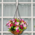 thumbnail image 4 of Youkk Fleurs Artificielles Réalistes Décoration de Jardin Incontournable Paniers Suspendus Fleurs Artificielles Panier Suspendu Fleurs Rouges U3-3, 4 of 6