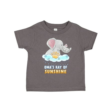 

Inktastic Oma s Ray of Sunshine Cute Elephants Rainclouds and Sun Gift Toddler Boy or Toddler Girl T-Shirt