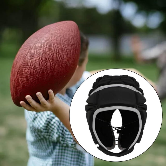 Protection de Tête Rugby Soccer Soccer Adulte Enfant Éponge Antichoc Chapeau Scrum Planche à Roulettes Protection de Tête Noir