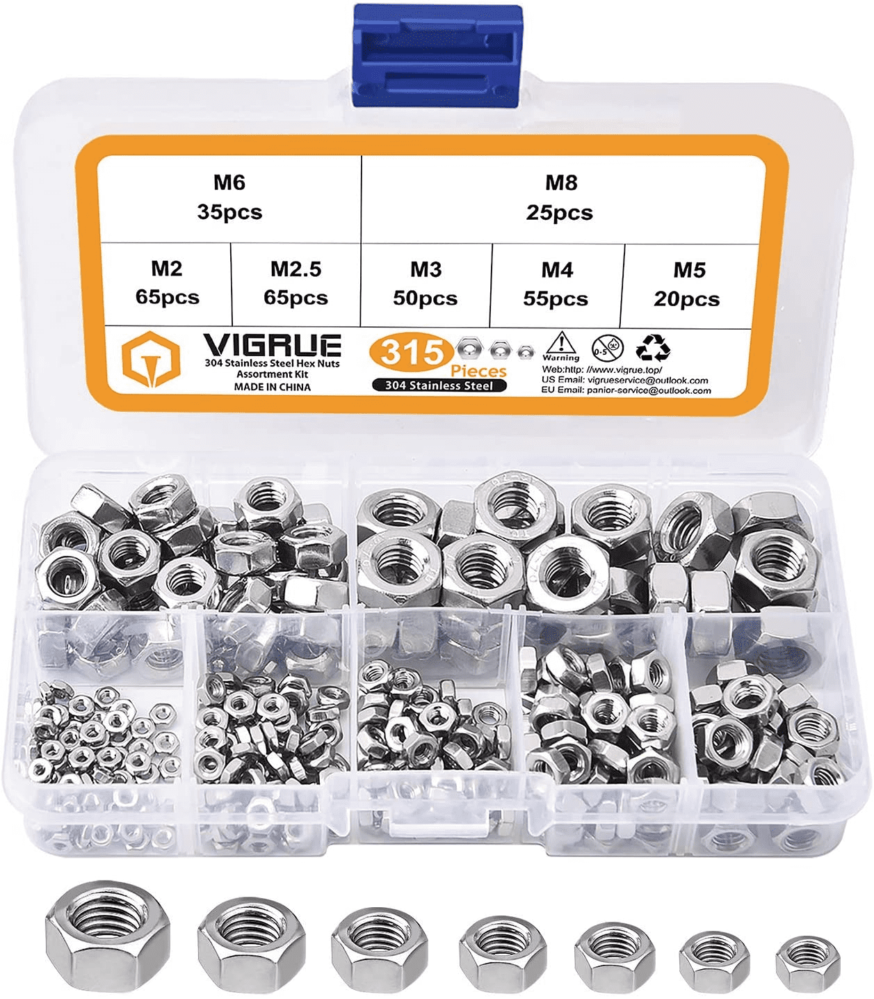 M6 & M8 Lock nuts Washer M5 Metric Stainless Nut & Washer assortment M4 Flat 