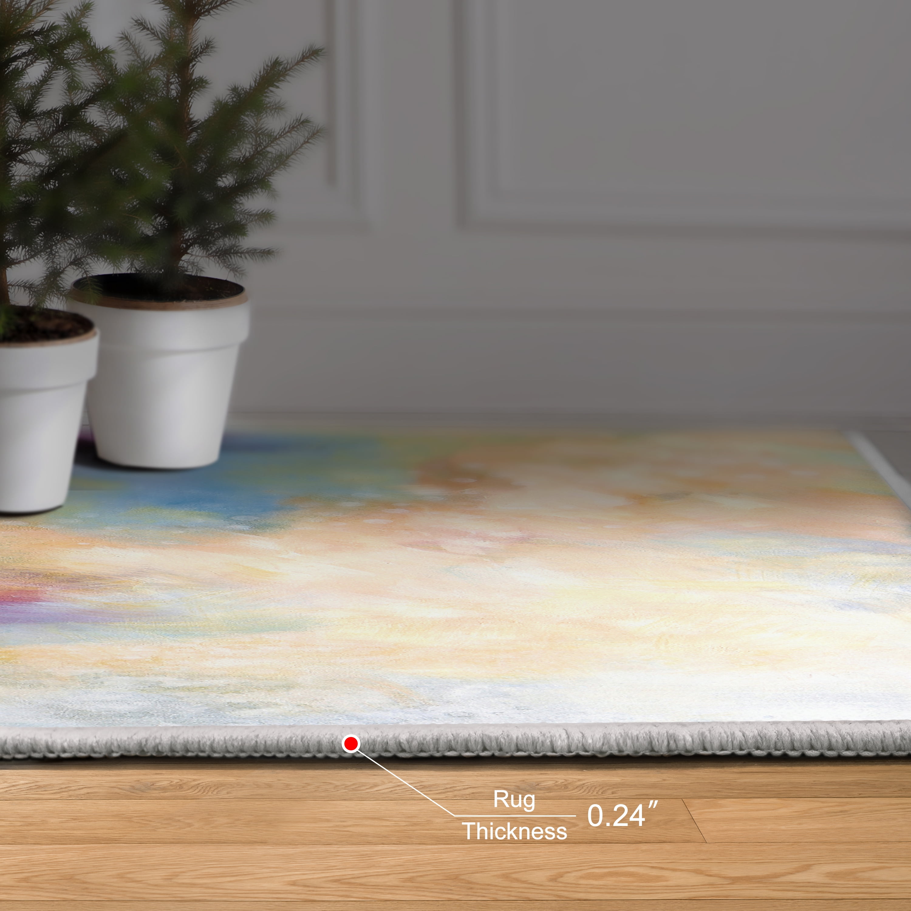 Big Splash Washable Abstract Art Area Rug size 5'x8', Power-loomed, Heavenly Softness with Non-Slipping Backing