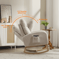 thumbnail image 5 of Rocking Chair Nursery with Side Pocket, Upholstered Nursery Glider Rocker with High Backrest, Comfy Armchair angle range 80°-130° for Living Room, Bedroom, Beige, 5 of 7