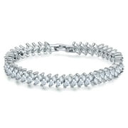 Marquise Tennis Bracelet for Women with White Diamond Cubic Zirconia