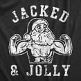 thumbnail image 2 of Mens Jacked and Jolly T Shirt Funny Xmas Buff Ripped Santa Claus Exercise Tee for Guys Graphic Tees, 2 of 9