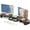 Rustic Brown, variant on Desk Organizers and Accessories, Dual Monitor Stand Riser with Drawer and 2 Pen Holders, Desk Shelf Wood Computer Racks for Office Workspace Organizers, Desktop Organization (Rustic Brown)