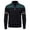 Army Green, variant on Men's Striped Panel Knit Jacket, Stand Collar Full Zip Warm Outerwear, Raglan Sleeve Color Block Design, Ribbed Cuffs & Hem, Suitable For Daily Leisure Strolls Black M
