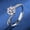 One carat zircon, variant on Women's 925 Sterling Silver Geometric Ring with Simulated Diamond, Six Prong Setting, Electroplated, Adjustable