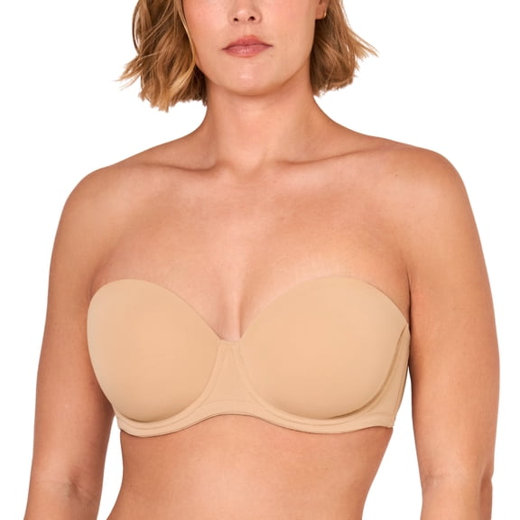 DELIMIRA Women's Padded Plus Size Strapless Bras Full Coverage Underwire Multiway Bra