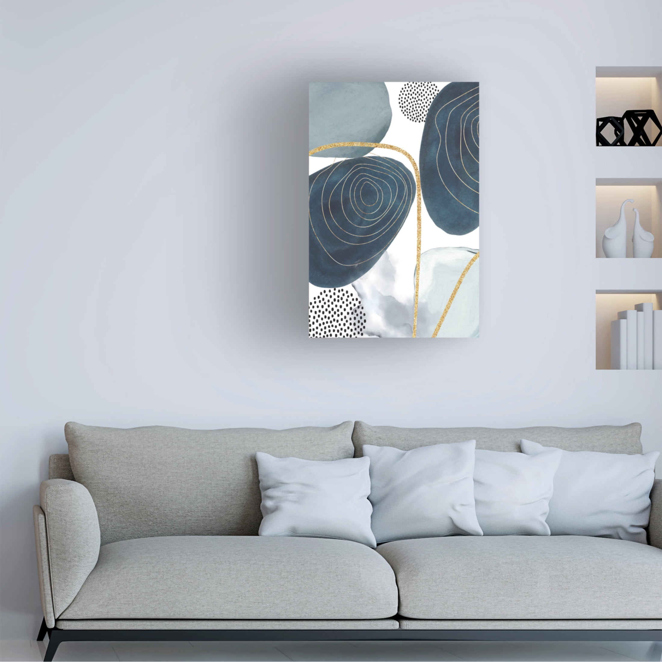 Trademark Fine Art Sally Ann Moss Shapley Blue 3 Canvas Wall Art